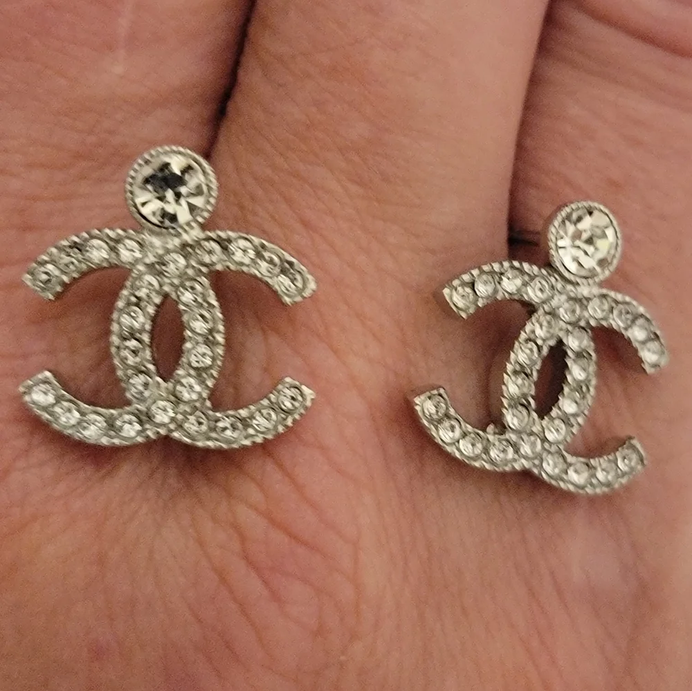 Chanel CC drop Strass/Christal Earrings